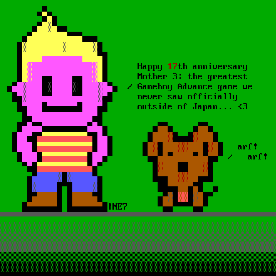 Happy 17th anniversary Mother 3; the greatest Gameboy Advance game we never saw officially outside of Japan... <3